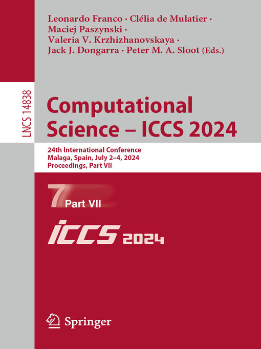 Title details for Computational Science – ICCS 2024 by Leonardo Franco - Available